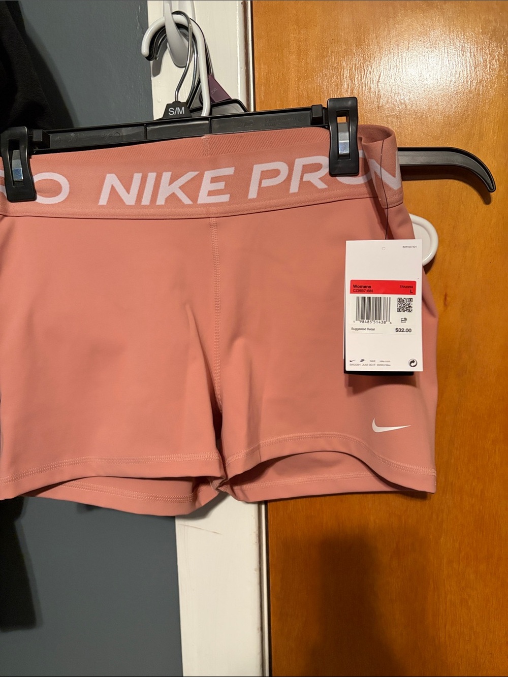 Nike Women's Dusty Rose Athletic Shorts with Branded Waistband